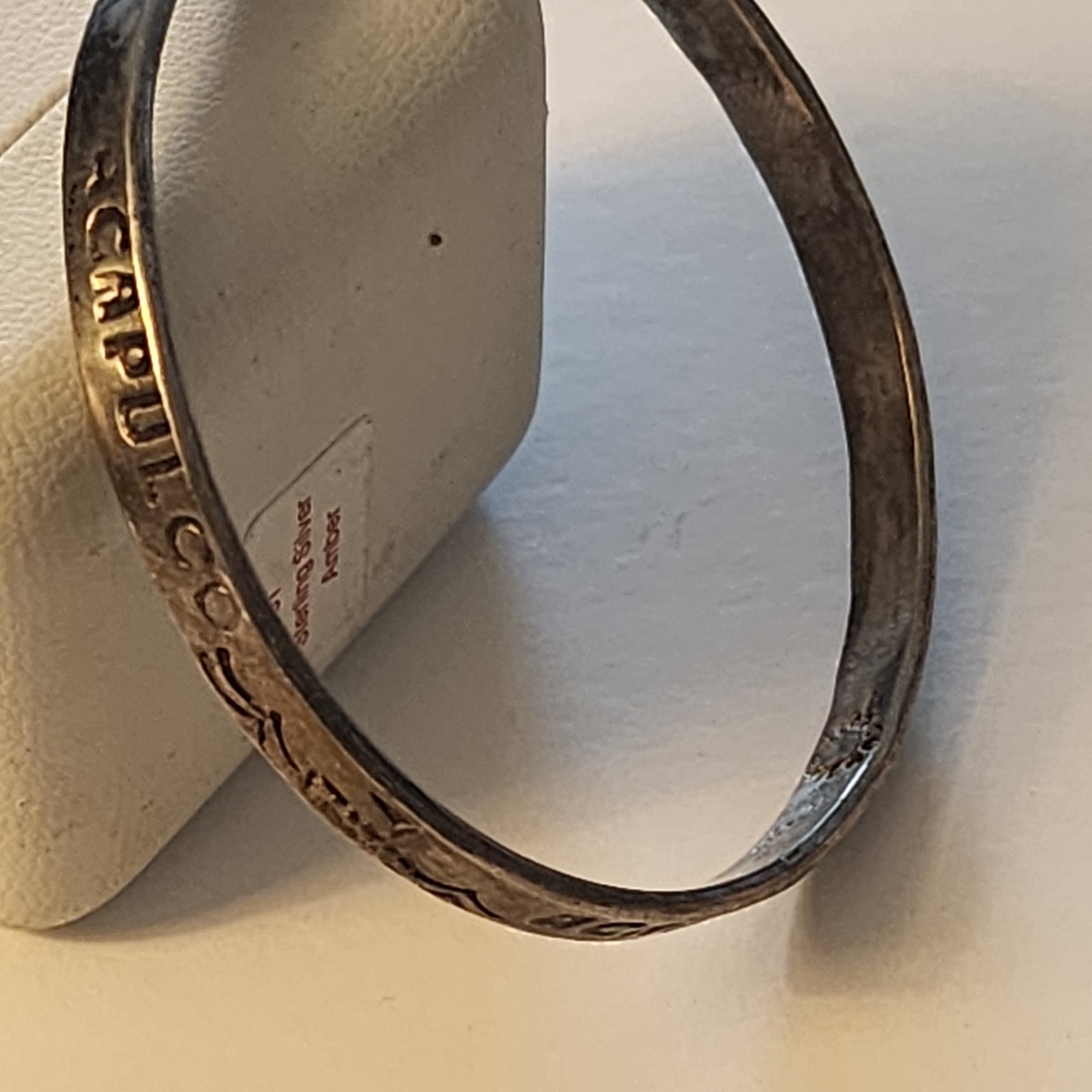 Vintage 925 Silver Bangle Bracelet Hecho En Mexico, ⁰ 6. 1/4 cm